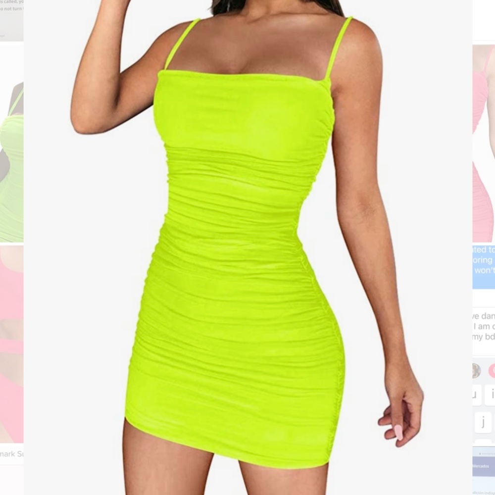 Tight mini neon dress